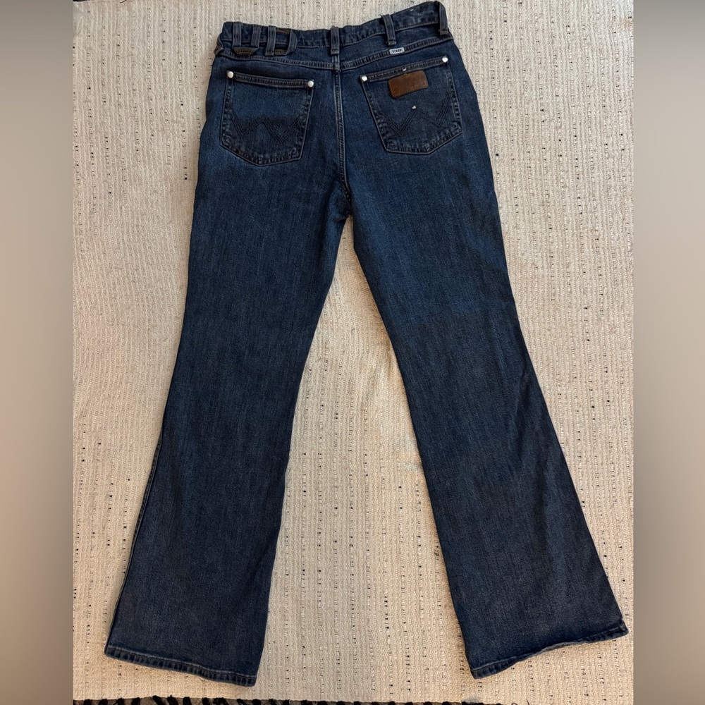 Wrangler x STAUD Flare Jeans Dark Wash High Rise Boho Retro 28